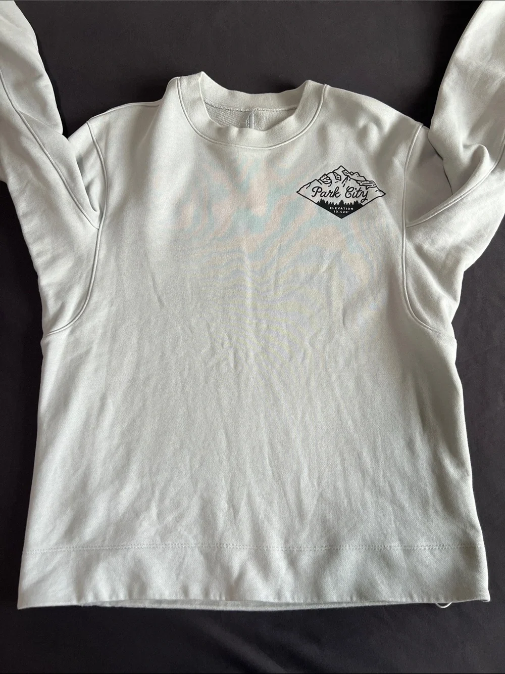 lululemon athletica Light Gray Crewneck Sweatshirt with Chest Logo
